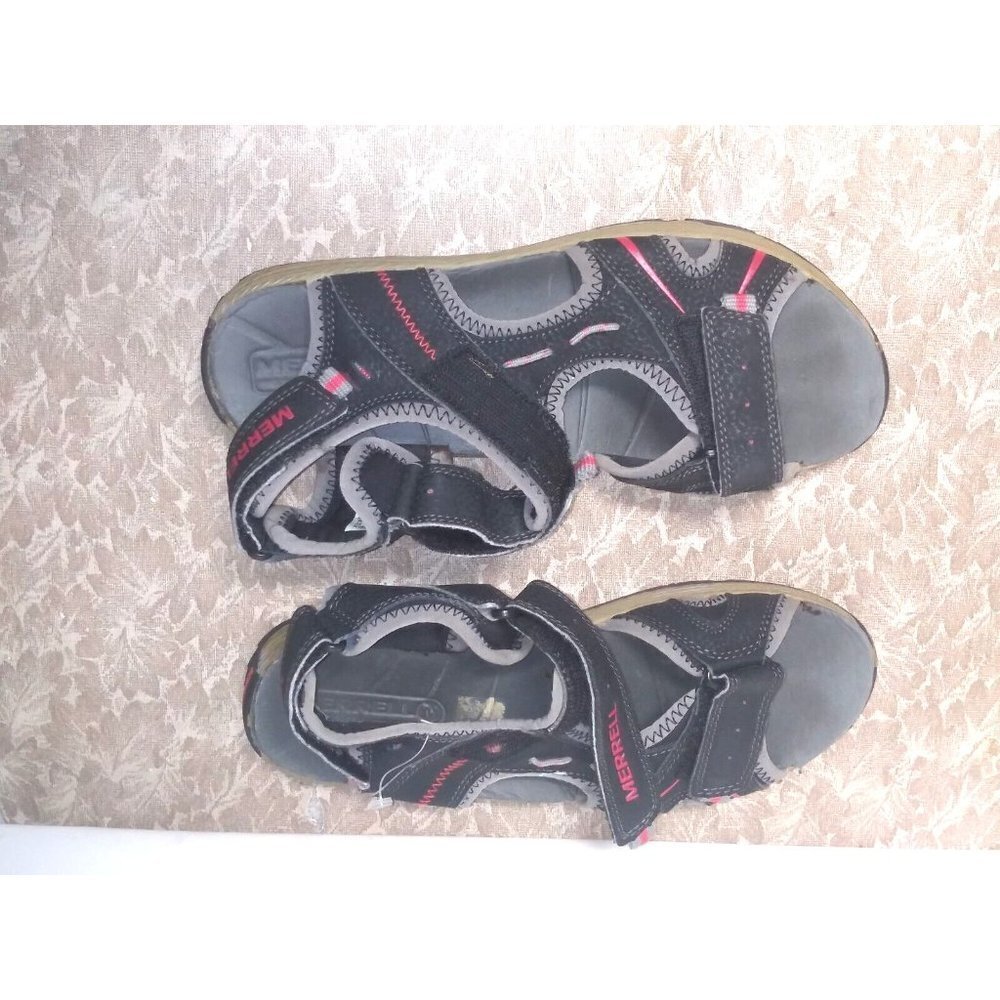 Merrell Womens Panther MY53338 Black Gray Leather Sport Sandals Comfort Size 5M - Picture 3 of 9